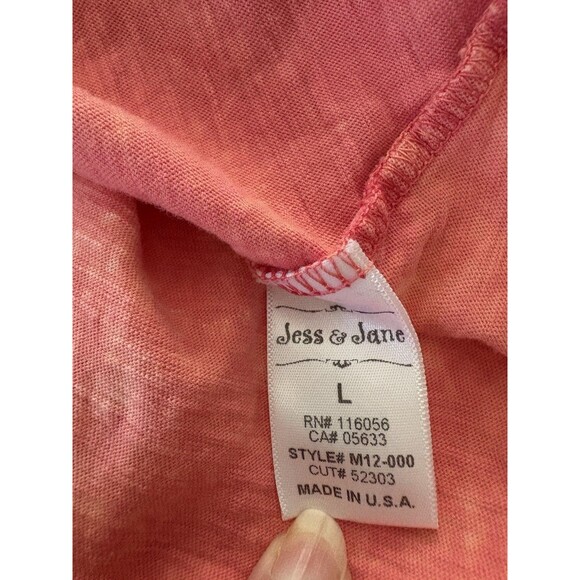 Jess & Jane Daisy Tunic Top Size L Orange Floral Asymmetrical Pockets Lagenlook - Picture 5 of 12